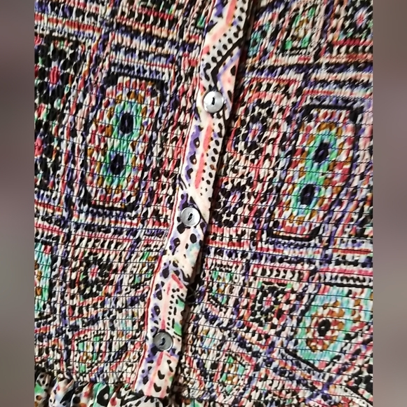 Maeve women’s dress Medium tiled amethyst colorful pattern mini Anthropologie - Picture 5 of 7